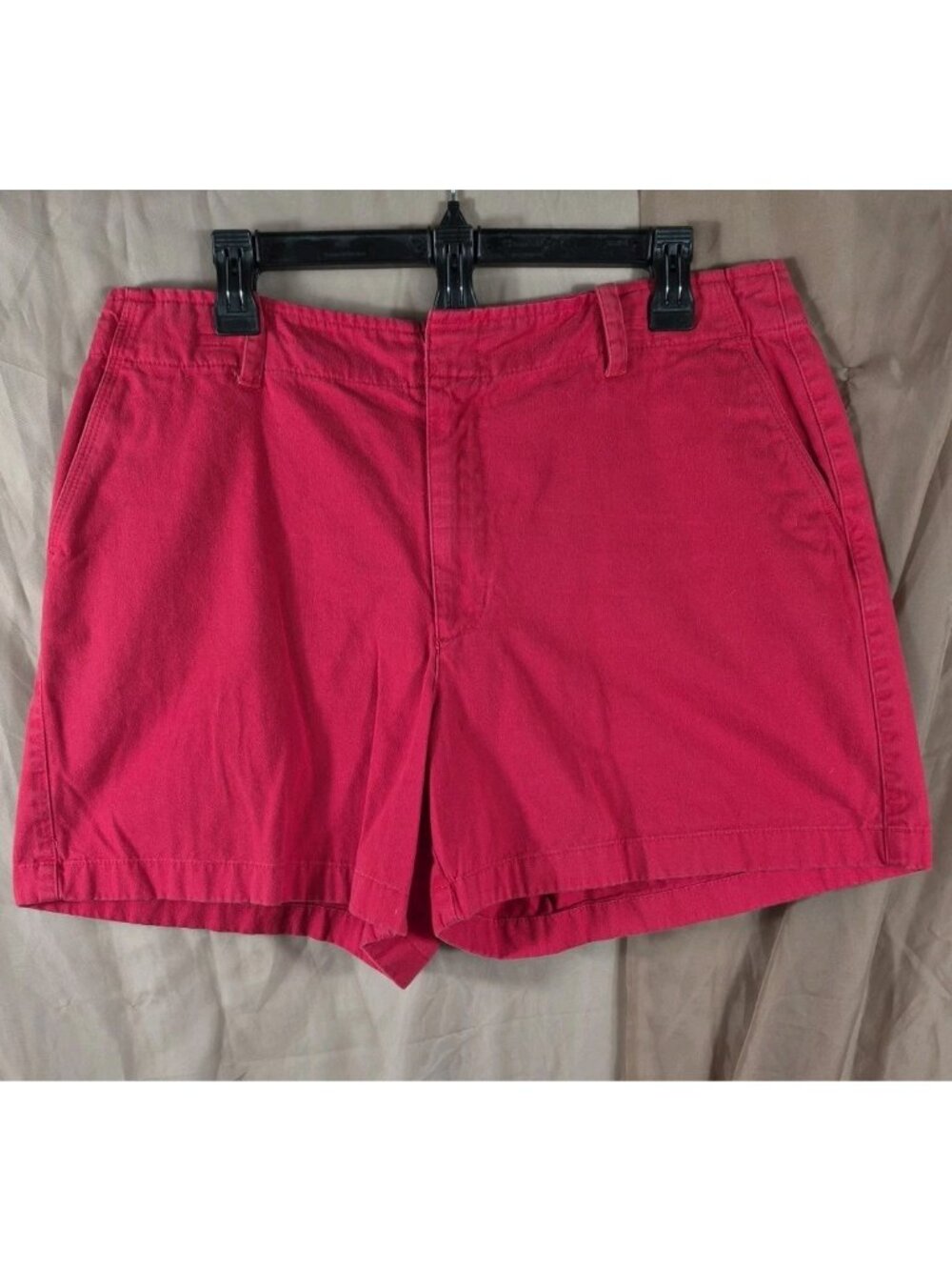 Covington Women's Red 100% COTTON Belt Looped Summer Chino Shorts Size 16